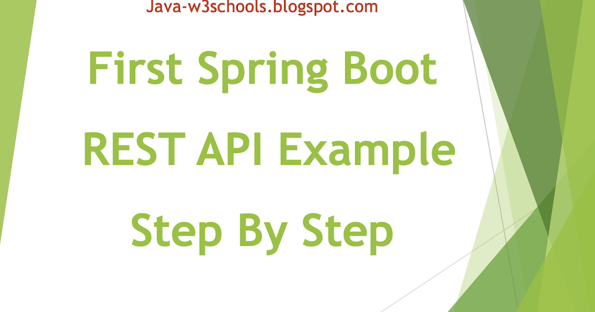 W3schools 2025 spring boot